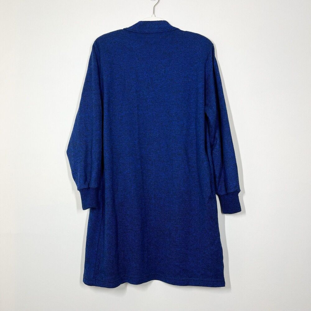 VINTAGE SAN MARCOS REY TURQUOISE LONG SWEATER CARDIGAN SIZE XL FLORAL APPLIQUÉ - Picture 6 of 9